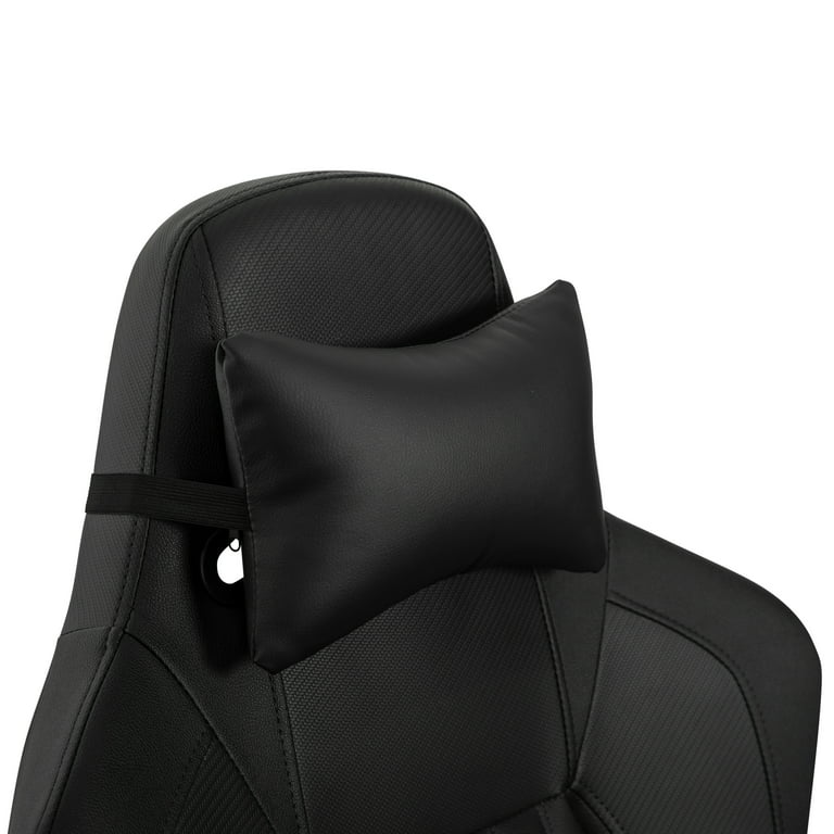 Emma + Oliver Black Ergonomic High Back Adjustable Gaming Chair with 4D  Armrests, Head Pillow and Adjustable Lumbar Support with Black Stitching