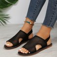 thumbnail image 2 of CIENVNSTG Womens Open Toe Flat Sandals Slingback Elastic Back Strap Breathable Mesh Hollow Out Design for Summer Beach Travel Casual Walking Wear Black 42, 2 of 8