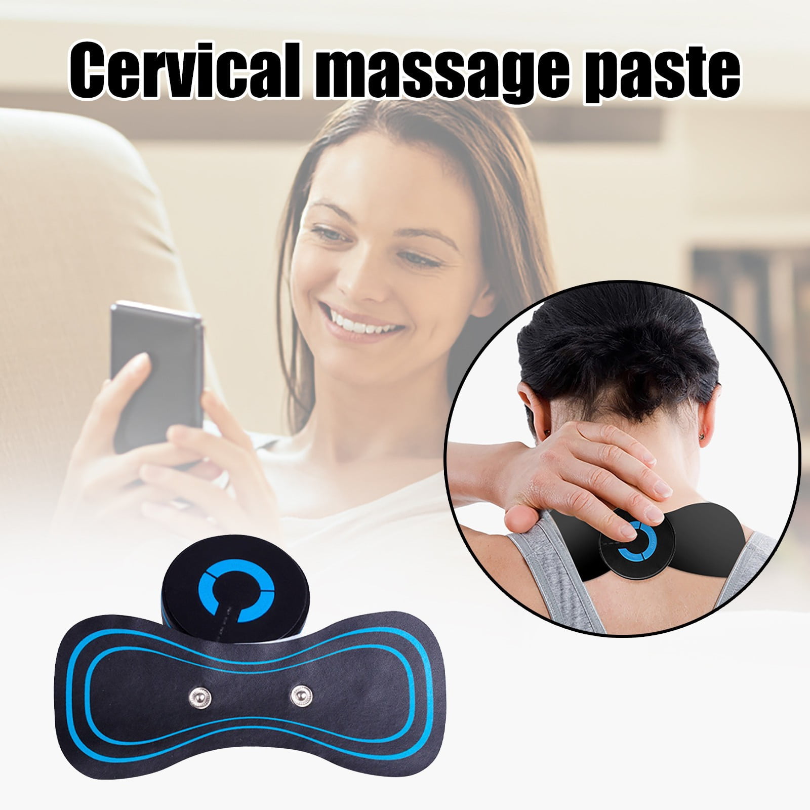 Portable Electric Neck Massager Shiatsu Cervical Back Body Shoulder Massage  NEW