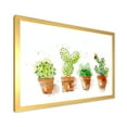 thumbnail image 2 of Designart 'Cacti In Gentle Tones In Ceramic Pots I' Traditional Framed Art Print, 2 of 4