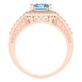 thumbnail image 4 of 2.78 ct Emerald Cut Natural Aquamarine with Simulated Diamond Halo Accents 18K Rose Gold Womens Engagement Ring, 4 of 6