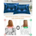 thumbnail image 4 of Hokiten Pillow Cases Queen Size Set of 2, Couch Pillow Covers, Blue Rose Satin Pillowcases with Zipper for Hair/Skin, Pillow Protector Cover, Elegance Fantasy Flowers Romantic 20x30 Inches, 4 of 6