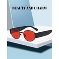thumbnail image 2 of Lunettes de Soleil Rondes en Métal Rétro Polarisées pour Hommes et Femmes (Couleur : B, Taille : Medium), 2 of 4