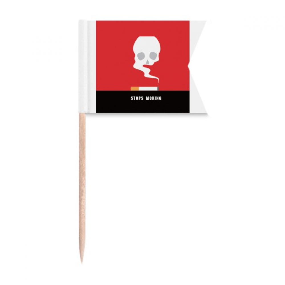 Logo Smoking Cause Deaths Toothpick Flags Labeling Marking for Party