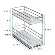 Spice Rack Organizer for Cabinet - Pull Out Double Tier Spice Rack 4-3/8W x 10-3/8D