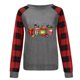 thumbnail image 4 of Túnica de moda Gibobby Sudadera con estampado navideño para mujer Top a cuadros rojo S, 4 of 5