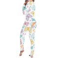 thumbnail image 2 of Pijamas de mujer YONGSHENG Ropa de dormir con botones en la parte delantera Cuello en V Manga larga, 2 of 5
