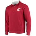 thumbnail image 2 of Men's Colosseum Crimson Washington State Cougars Tortugas Logo Quarter-Zip Jacket, 2 of 3