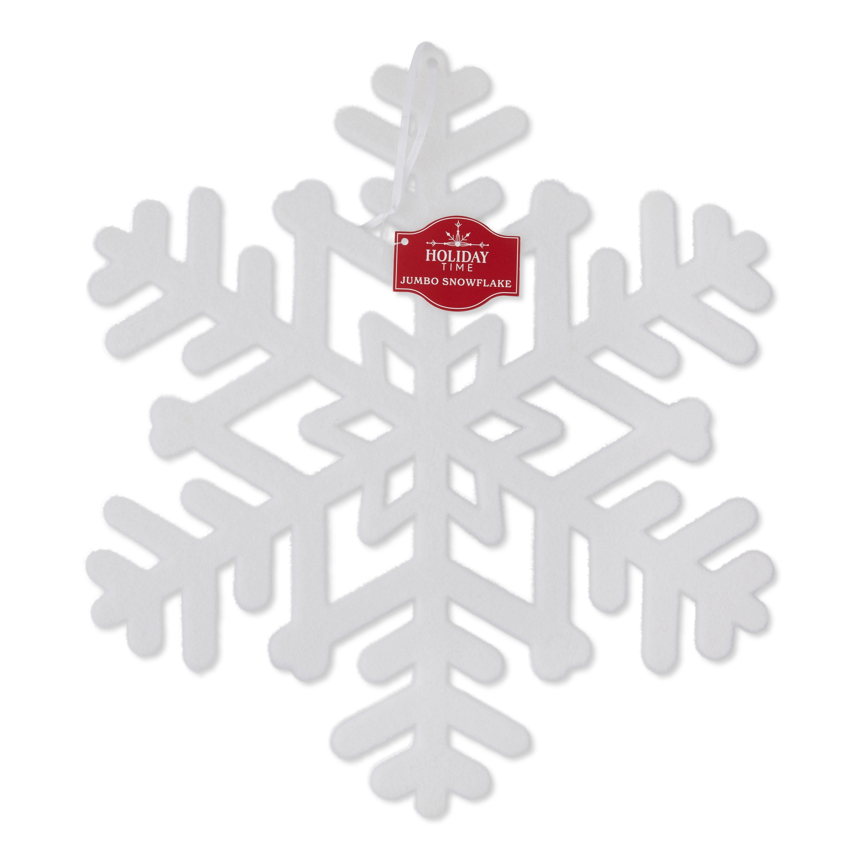 Jumbo White Flocked Snowflake Christmas Ornament, 14 in, by Holiday Time
