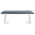 thumbnail image 3 of Coaster Beaufort Velvet Upholstered Dining Bench in Steel Gray, 3 of 7