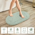 thumbnail image 5 of Cotton Solid 2-Piece Sage Highly Absorbent Non-Slip Oval Bath Rug Set by Superior, 5 of 11
