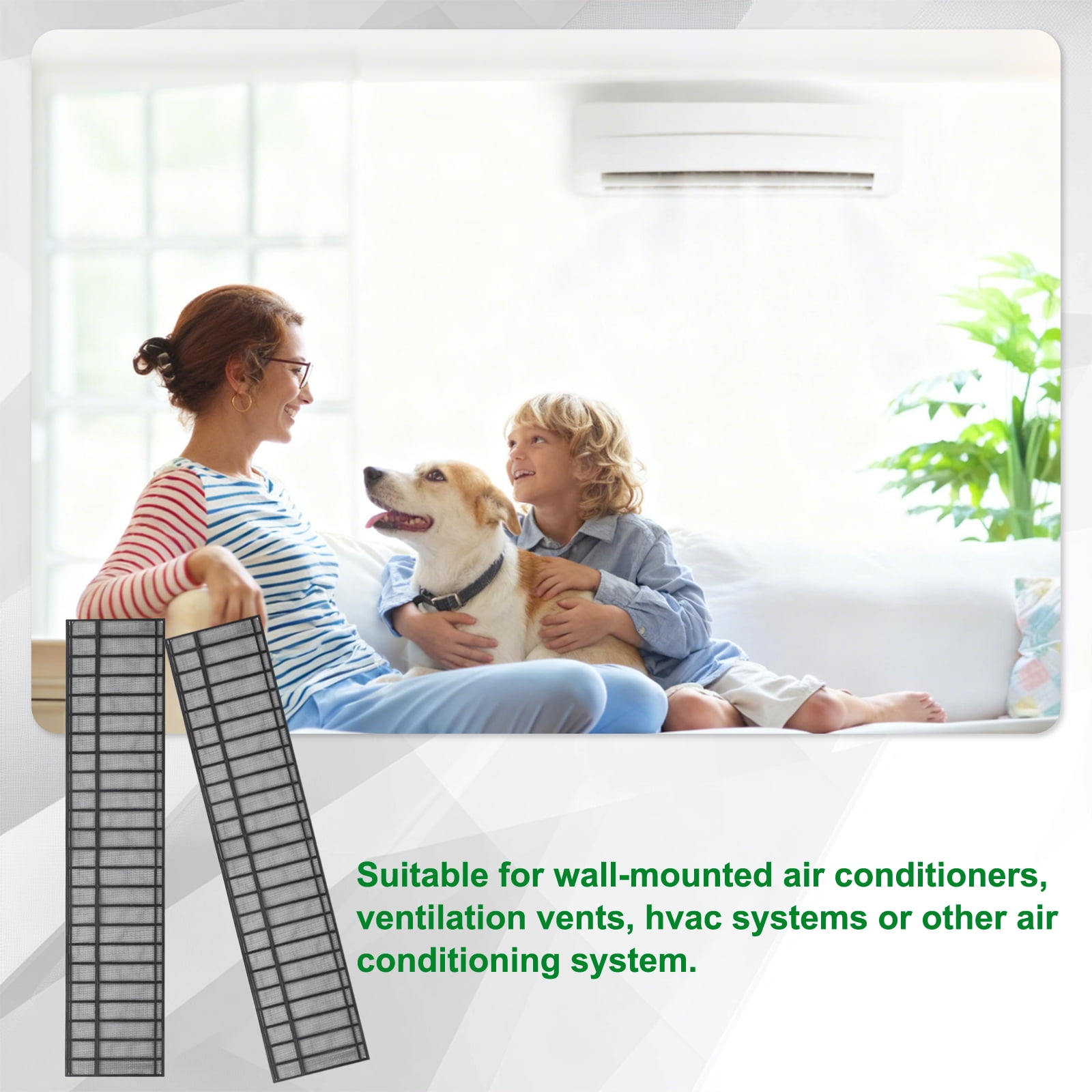 Uxcell Room Air Conditioner Filters Replacement (47" x 9.4") - Air Filter Replacement Parts Nylon Air Filter Screen Mesh Sheet for Home/Air Conditioning