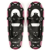 Lucky Bums 19 Inch Youth Hiking Snowshoes for Kids Ages 6 to 12, Pink