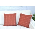 thumbnail image 4 of Modern Cotton Pillow Covers 18 x18 inches Terracotta / Woven Loom Stripe Pattern Contemporary Luxury Cushion Covers Burnt Orange / Simple Throw Pillow Cases For Living Room Sofa, Couch, Bed, Set of 2, 4 of 14