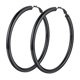 thumbnail image 1 of Pendiente de aro grueso PROSTEEL para mujeres y niñas de Acero inoxidable color negro 80 mm, 1 of 9