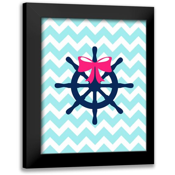 Robinson, Tamara 20x24 Black Modern Framed Museum Art Print Titled - Wheel Bow Chevron
