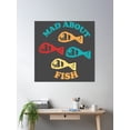 thumbnail image 2 of Mad About Fish, 4 Little Fish Poster Wall Art, Modern Wall Decor, 24x24 UNFRAMED, 2 of 3