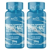 Neuro NAC Supplement N-Acetyl Cysteine Ethyl Ester (2 Pack)- 20x More Bioavailable Than NAC 600 mg - Boost Glutathione 10x More Than Liposomal Glutathione - N Acetyl Cysteine Ethyl Ester 120 Capsules