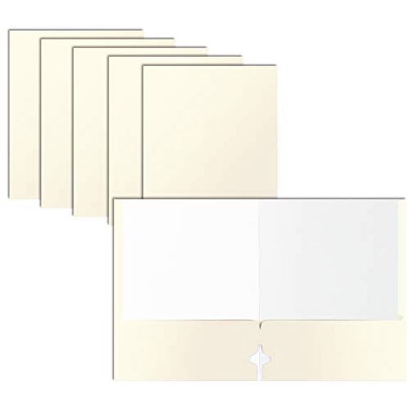 Two Pocket Portfolio Folders, 50-Pack, White, Letter Size Paper Folders, by Better Office Products, 50 Pieces, White