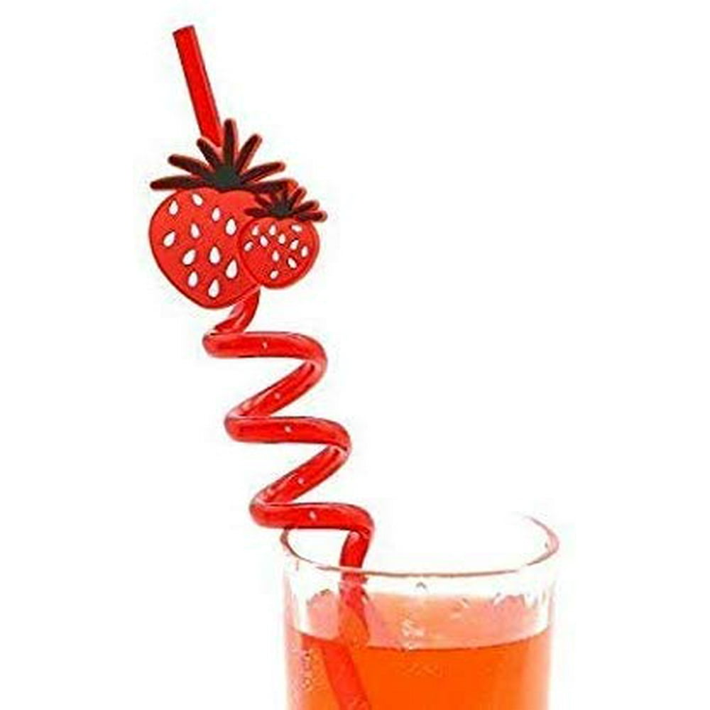 Stylish Curly 4 PCS Reusable Straws Smoothie Drinking Straws for