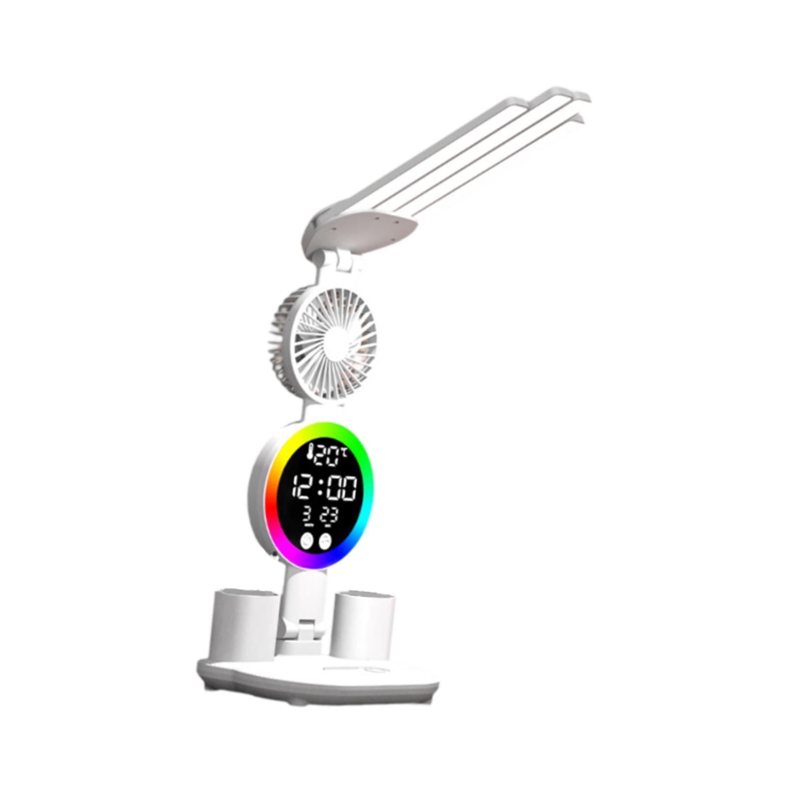 perfeclan Reading Lamp Desk Lamp Practical,Multiuse,with Pen Holder,Eye Protection Dimmable Office Lamp Decor Bedside Light Study Light with fan