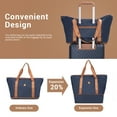 thumbnail image 4 of 3 Piece Carry on Luggage Sets, Hardside Suitcase Set with Double Spinner Wheels, Expandable Travel Bag and Toiletry Bag, Blue, 4 of 7