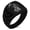 Black, variant on Stainless Steel Harbinger Grim Reaper Chevron Pattern Biker Style Polished Ring