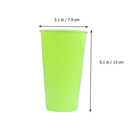 12pcs Plastic Drinking Cups Reusable Holiday Party Tableware Beverage Juice Cups Party Supplies (Green)