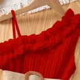 thumbnail image 4 of ITSAME Dress for Girls, Waist-Cinching One Shoulder Sleeveless Ruffled Kids Pageant Party Formal Dress Red 9-10T, 4 of 7