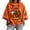 Ginger, variant on Happy Hallothanksmas Fall Shirts for Women 3/4 Sleeve Hooded Halloween Sweatshirt Loose Fit Casual Thanksgiving Christmas Graphic Hoodies