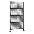 thumbnail image 1 of Écran d'Intimité en Métal Robuste et Résistant à la Rouille – Panneaux Décoratifs de Clôture Extérieurs Autoportants avec Base Stable pour Patio, Terrasse, Balcon Ou Jardin – Ensemble de 4 – Noir, 90x180 cm, 1 of 7