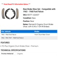 thumbnail image 2 of Rear Brake Shoe Set - Compatible with 1963 - 1968 Ford Falcon 1964 1965 1966 1967, 2 of 2