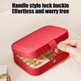 thumbnail image 5 of Portable Travel Minimalist Jewelry Box - Compact Storage Case for Rings, Necklaces/Earrings, Durable Hard-Shell Jewelry Organizer for Travel & Daily Use, Perfect for Jewelry Lovers, 6*4*2in, Red, 5 of 7