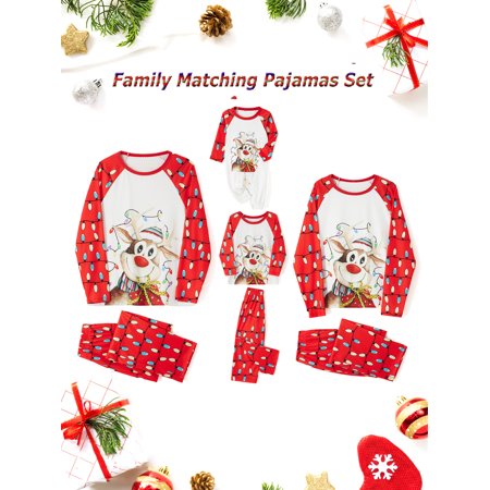 

Licupiee Christmas Family Pajamas Matching Sets Santa Clause Print Pajama Xmas Sleepwear Jammies for Couples Kids Baby