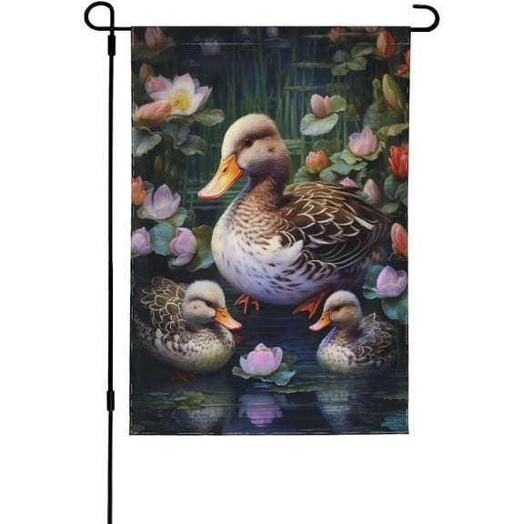 Ducks Family Garden Flag 12x18 In Double Sided Yard Flags Lawn Sign Decor No Flagstand