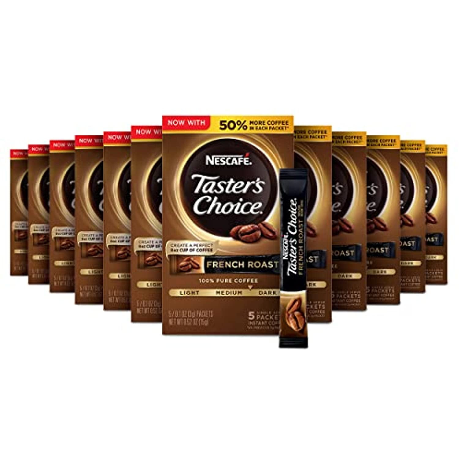 Nescafe Tasters Choice Instant Coffee, French Roast 5 Count (Pack Of 12)