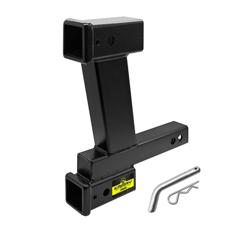 Trailer Dual Hitch Extender Adapter with 2-inch & 10-inch Riser/Drop, fit for 2" Receiver, 2-inch Solid Shank, 10000lbs Towing Capacity