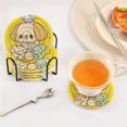 thumbnail image 5 of Haosy Set of 6 Drink Woven Coaster with Holder Heat Resistant Non-Slip Bar Coasters 4 Inches Adorable Dog and Mouse, 5 of 7