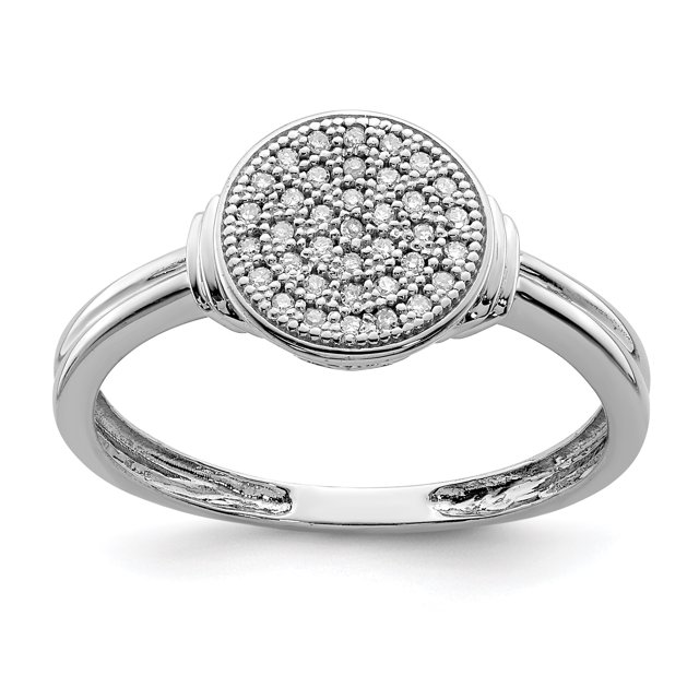 925 Sterling Silver Rhodium Diamond Ring