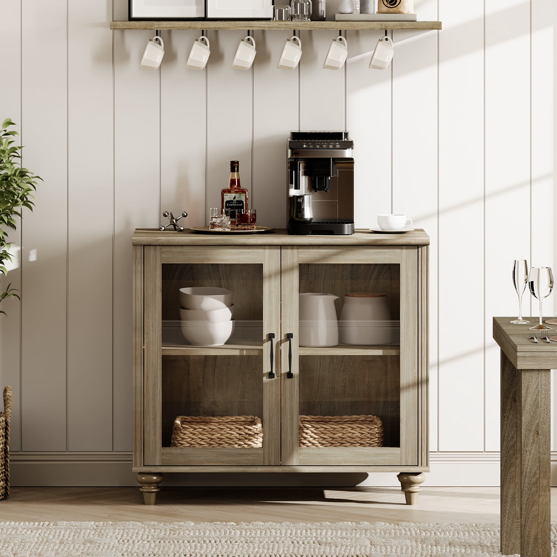 Farmhouse  43 inch TV Stand 43 inch, Entertainment Center for Living Room or Bedroom, Wash Gray