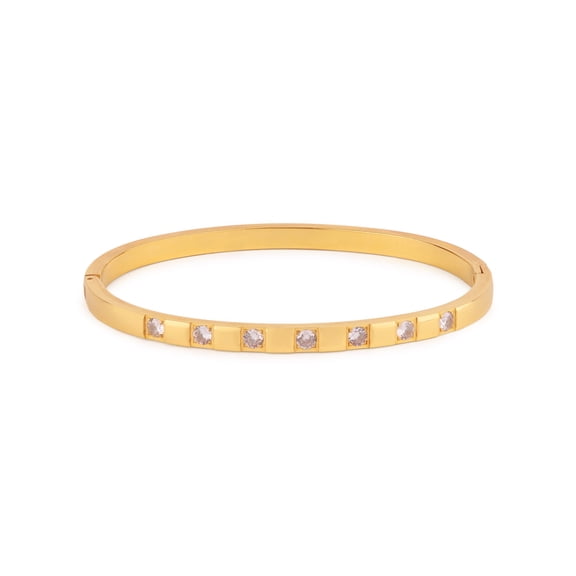 Zircon Clasp Bangle Bracelet