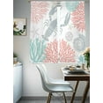 thumbnail image 4 of Teal Red Coastal Sheer Curtains for Living Room Bedroom Summer Lobster Coral Nautical Sheer Curtains 63 Inch Long 2 Panels Set Light Filtering Curtain Window Treatments Drapes for Dining Room, 4 of 6