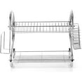 thumbnail image 2 of Dish Drying Rack Stainless Steel Dish Drainers Over The Sink Multi-Functional Dish Rack for Kitchen Countertop with Removable Drying Drainboard Chopsticks Knives Cutting Board Holder (2-Tier), 2 of 8