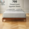 thumbnail image 2 of 700-Thread Count 100% Egyptian Cotton Olympic Queen Sheet Set, 4PC (1 Flat, 1 Fitted, 2 Pillowcases) Long Staple Cotton, 700-TC Pure Cotton, 12" Deep Pockets - Olympic Queen, Light Grey, 2 of 7