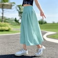 thumbnail image 2 of UJNDER Girls Lightweight and Skirt Combo Breathable Ice Silk Casual Loose Fit Girls Wide Leg Pants,Mint Green,5-6 Years, 2 of 4