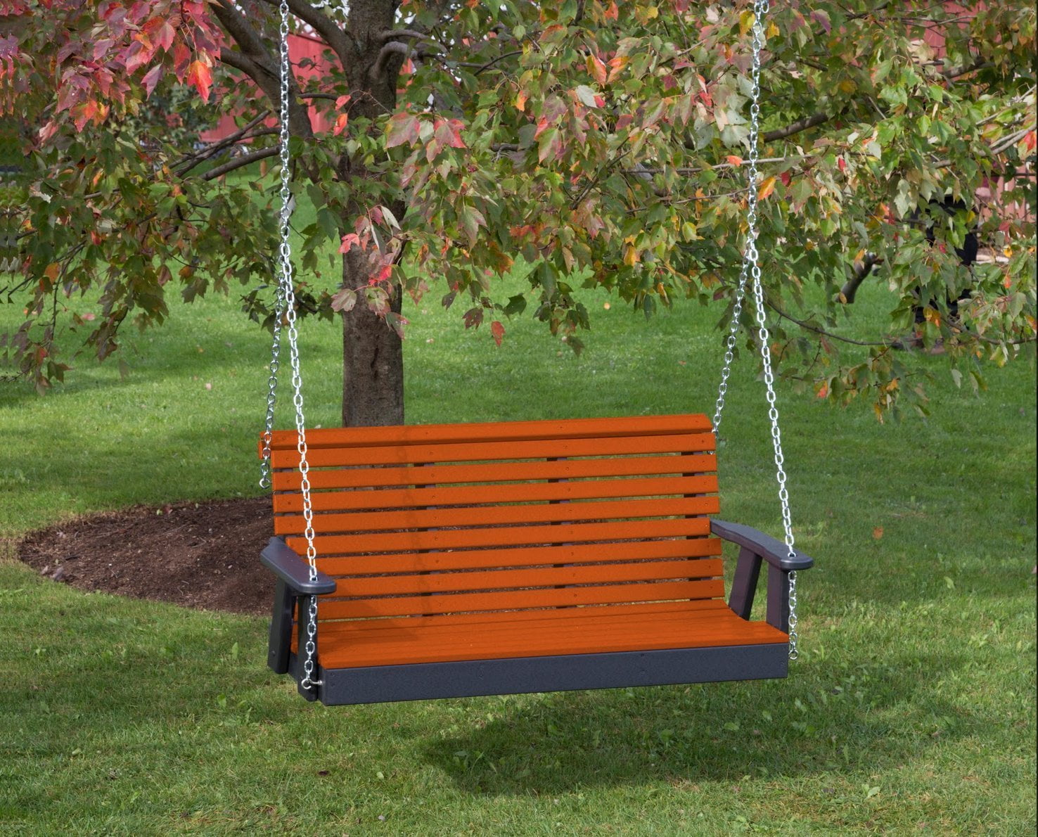 5 Ft Poly Lumber Roll Back Amish Crafted Porch Swing-Orange - Walmart ...