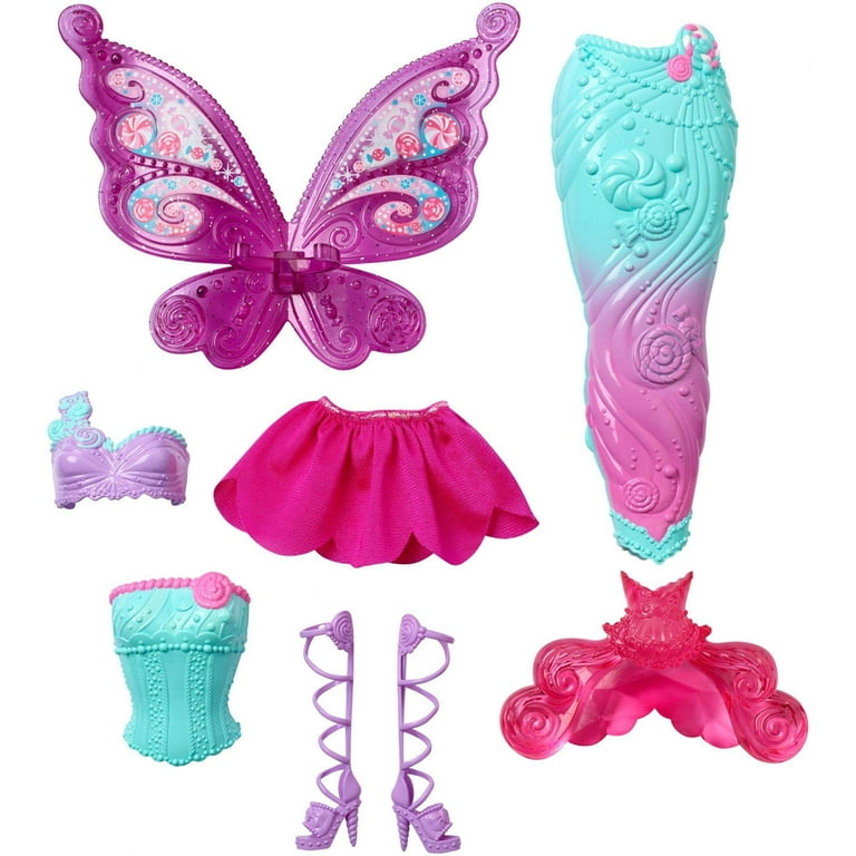 Barbie Fashion Doll with Fairytale Dress Up Set Princess Tiara Shoes and Accessories Walmart