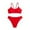 Red, variant on LIUJUNSHOP Women's Solid Spaghetti Strap Bralette Bikini Set Two Piece Swimsuit