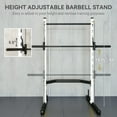 thumbnail image 6 of Barara King Barbell Rack with Pull Up Bar and Barbell Bar, Squat Rack Barbell Bench Press for Home Gym, White, 6 of 7