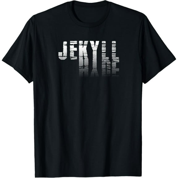 Dr. Jekyll Mr. Hyde Cool Graphic Text Design Halloween Shirt T-Shirt